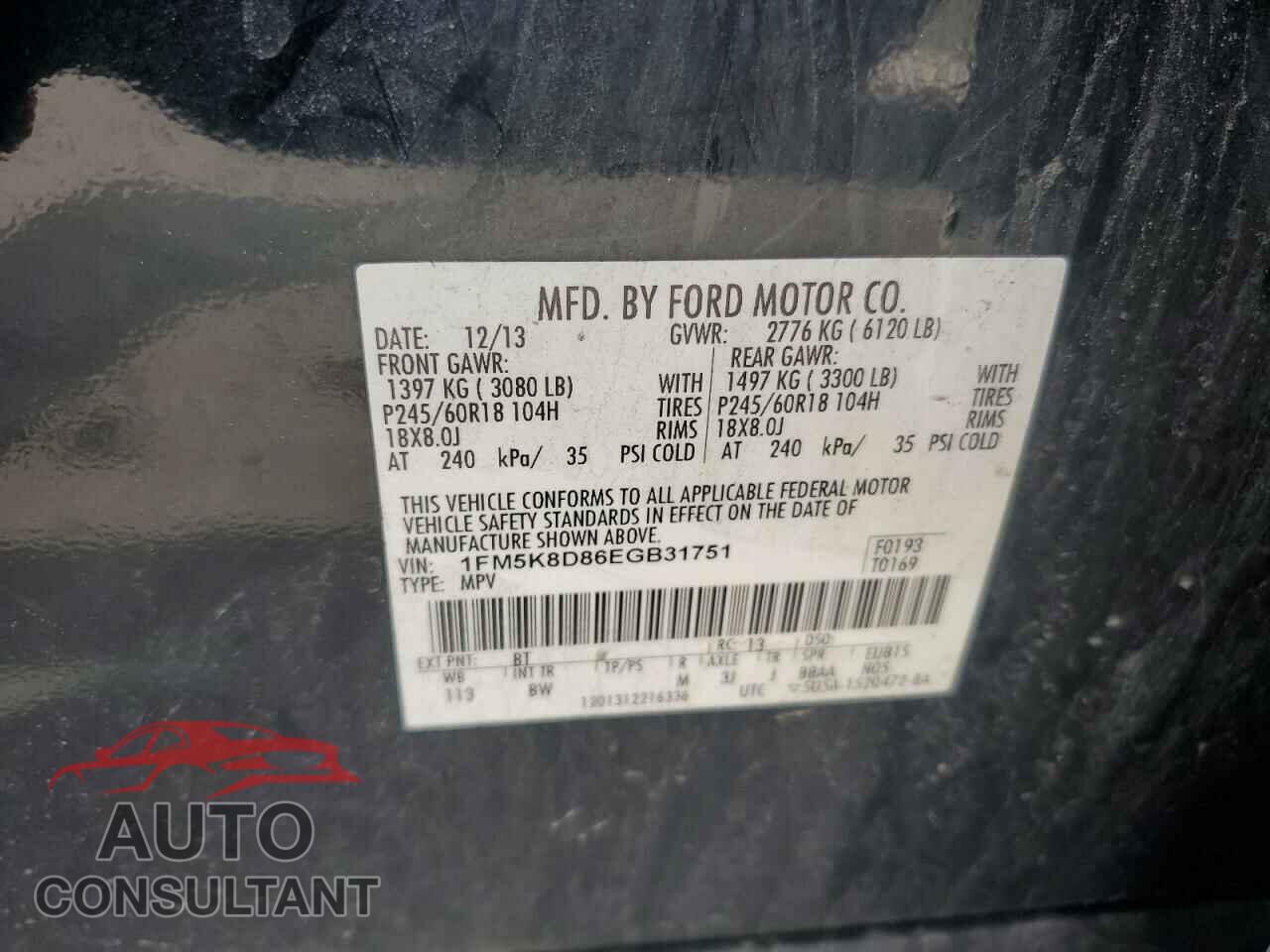FORD EXPLORER 2014 - 1FM5K8D86EGB31751