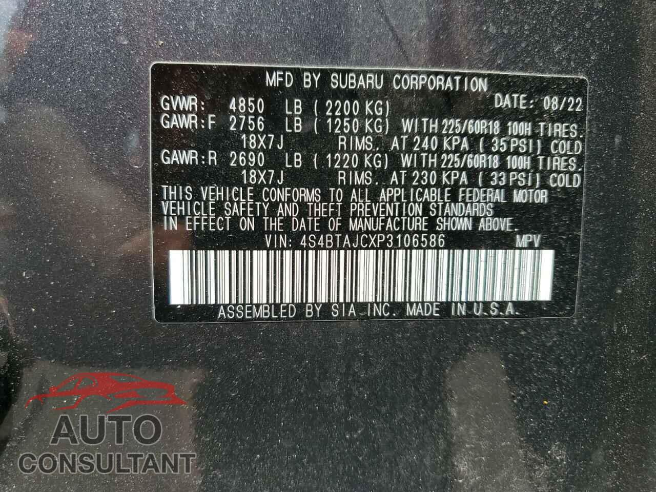 SUBARU OUTBACK 2023 - 4S4BTAJCXP3106586