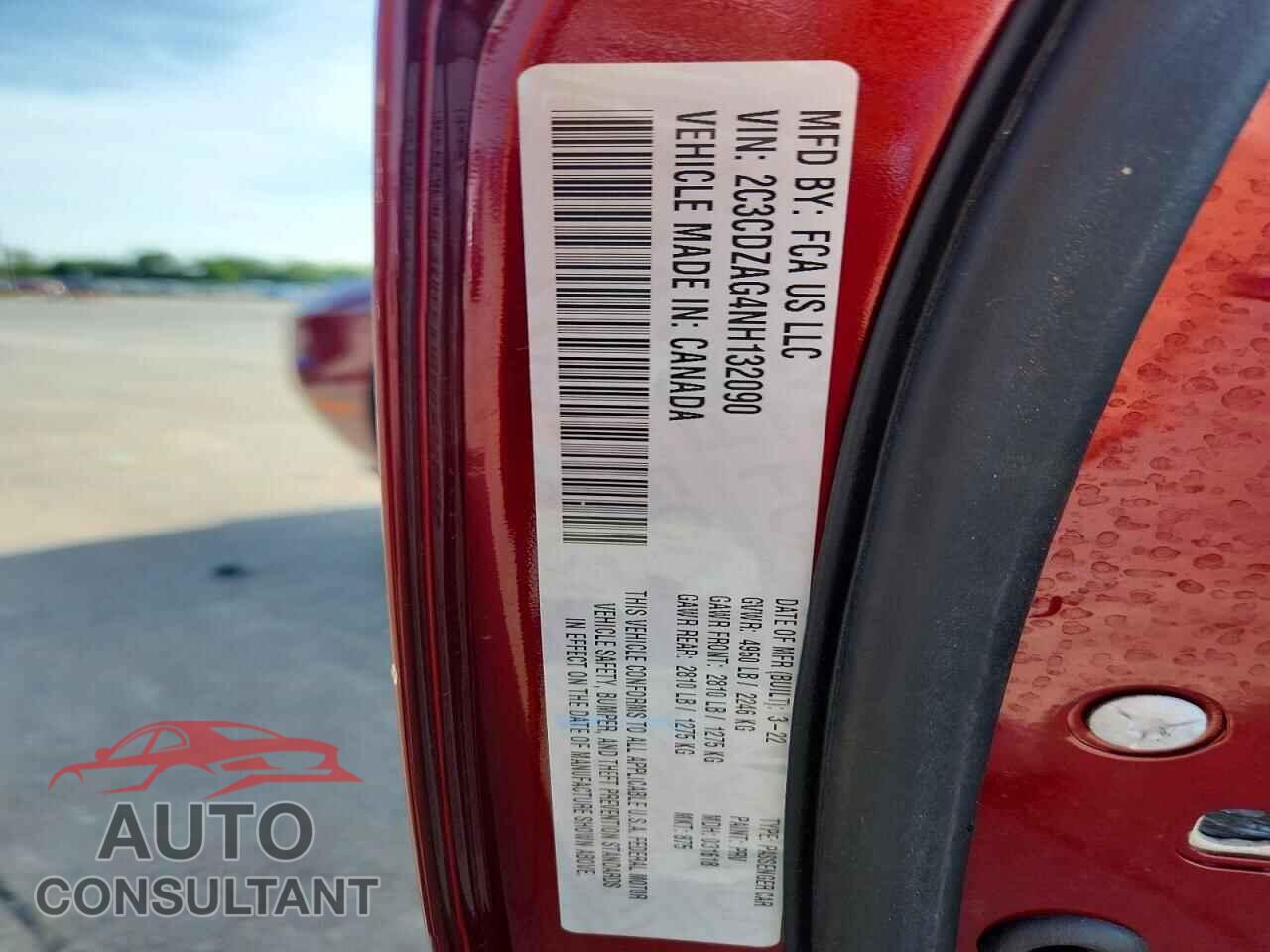 DODGE CHALLENGER 2022 - 2C3CDZAG4NH132090