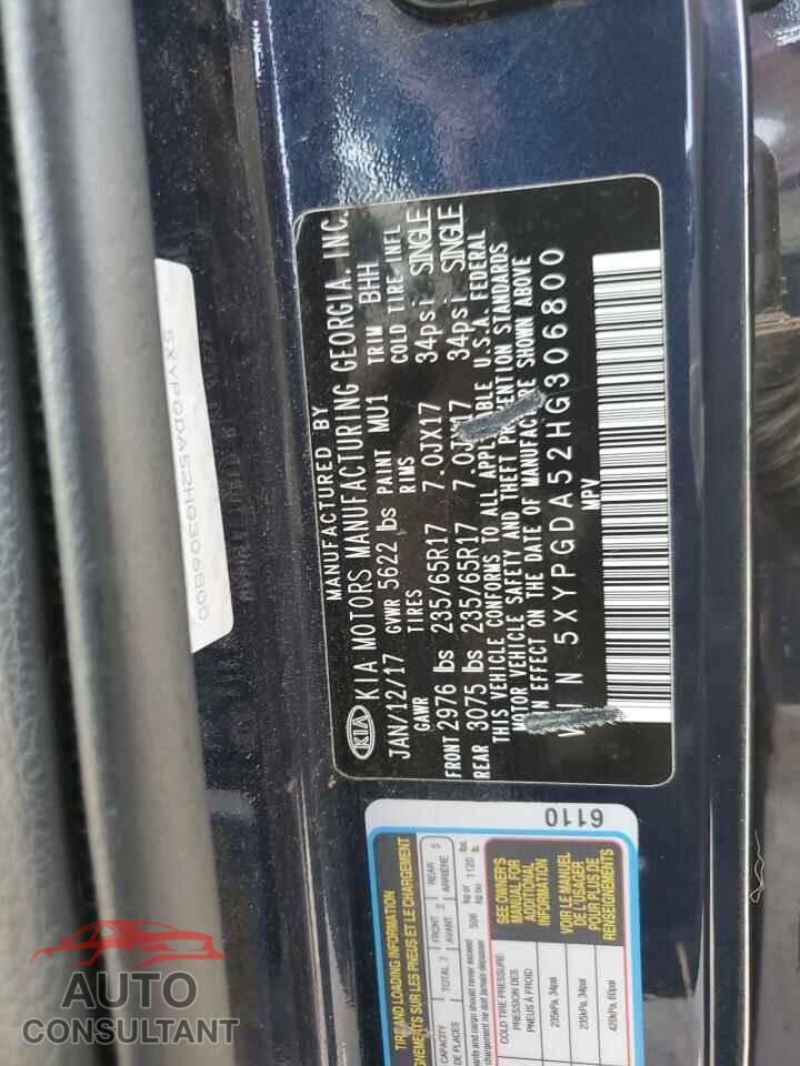 KIA SORENTO 2017 - 5XYPGDA52HG306800