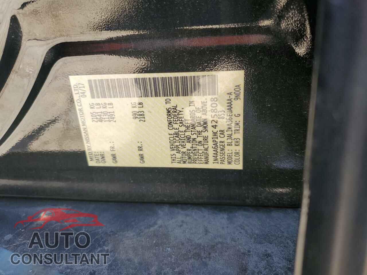 NISSAN MAXIMA 2017 - 1N4AA6AP1HC425808