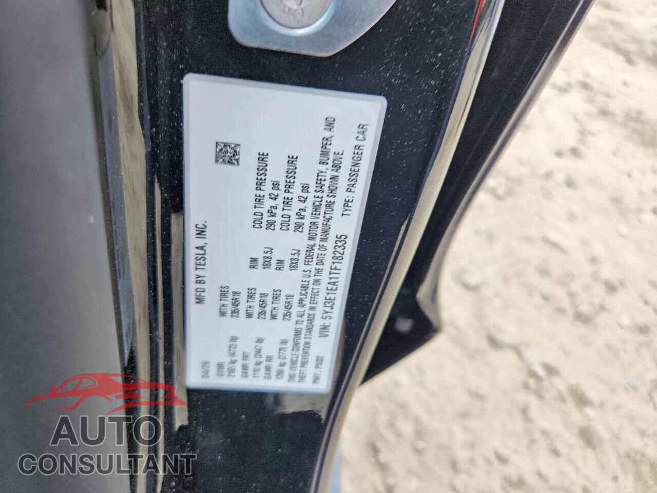 TESLA MODEL 3 2026 - 5YJ3E1EA1TF182335
