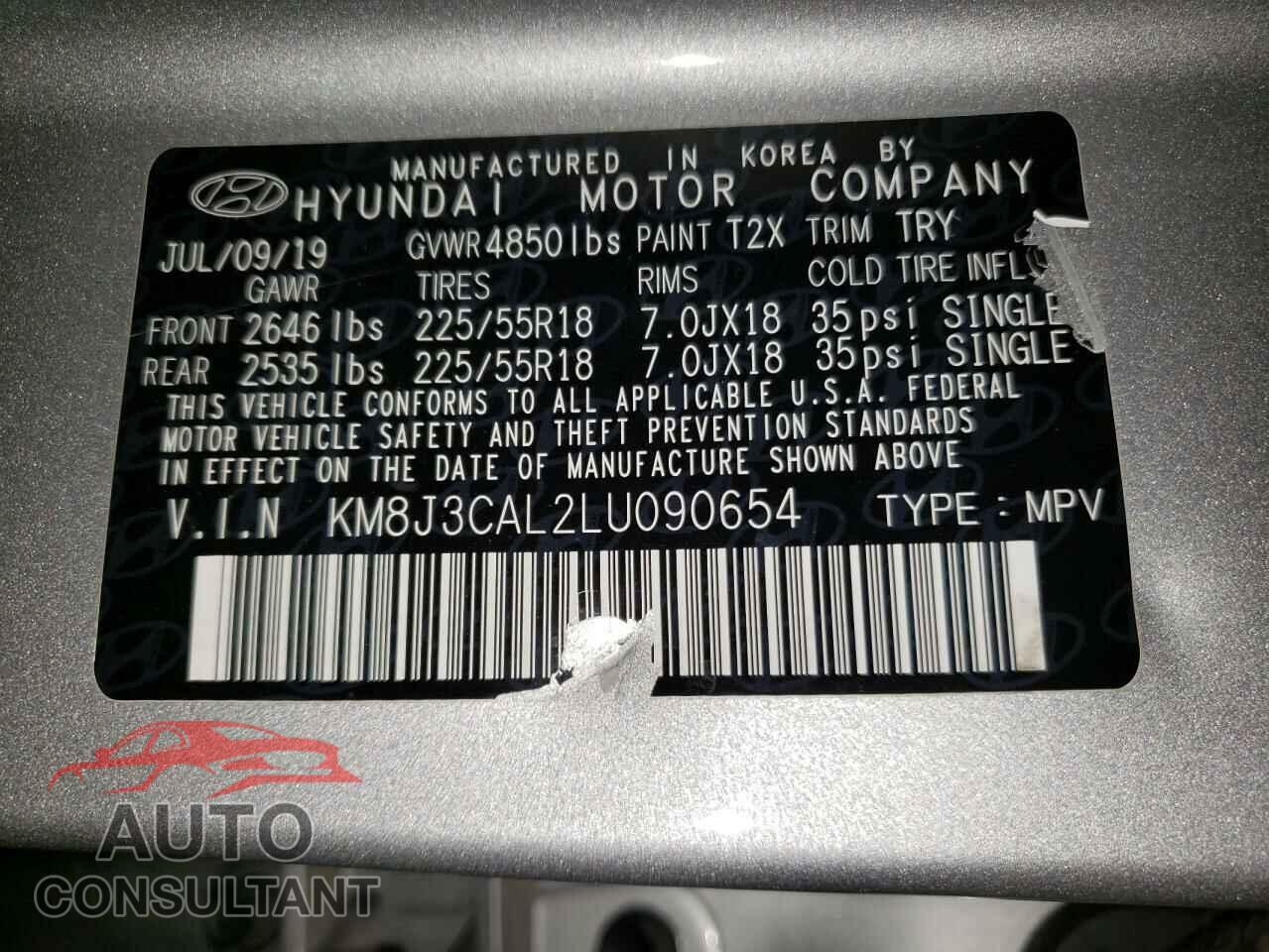 HYUNDAI TUCSON 2020 - KM8J3CAL2LU090654