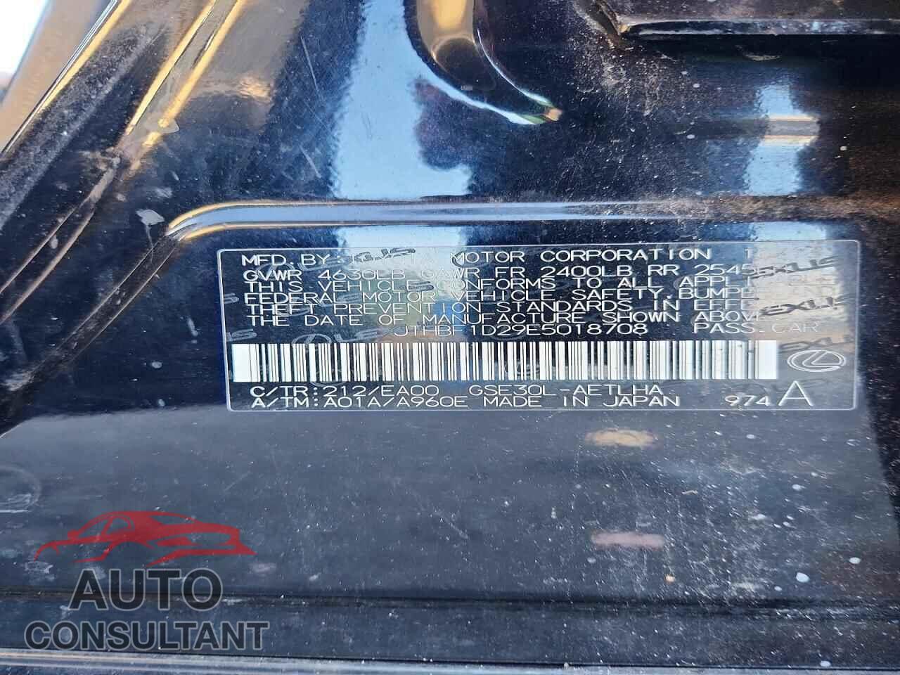LEXUS IS 2014 - JTHBF1D29E5018708