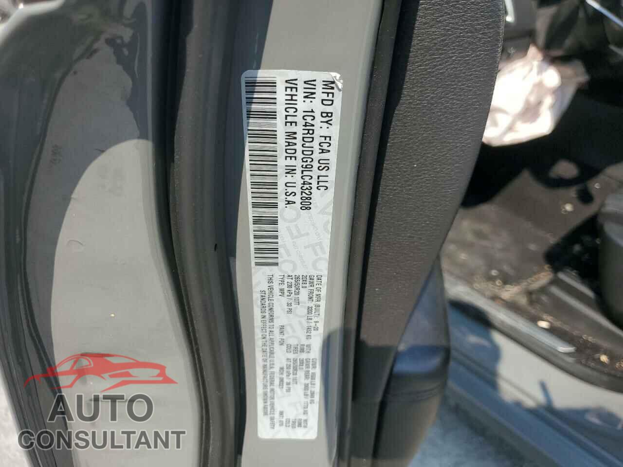 DODGE DURANGO 2020 - 1C4RDJDG9LC432808