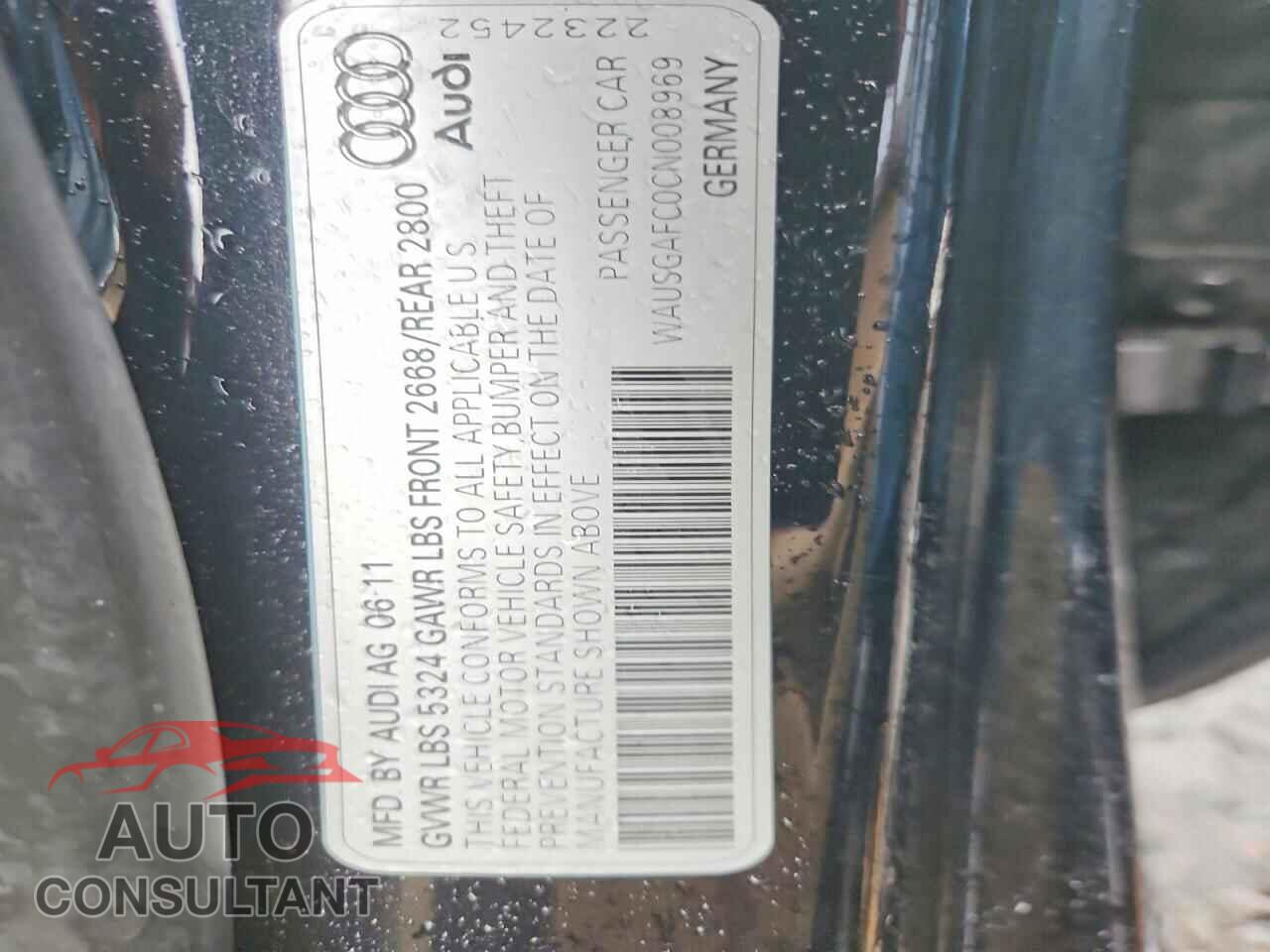 AUDI A7 2012 - WAUSGAFC0CN008969