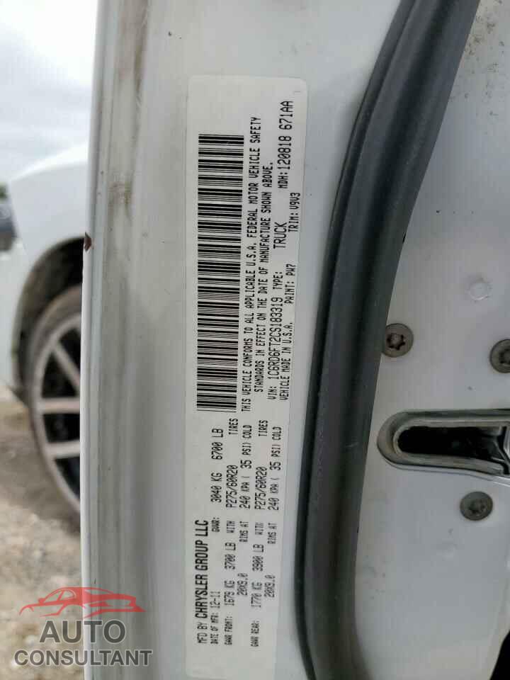 DODGE RAM 1500 2012 - 1C6RD6FT2CS183319