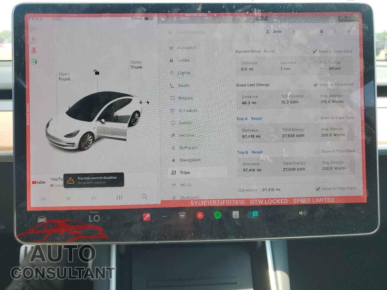 TESLA MODEL 3 2018 - 5YJ3E1EB7JF107810
