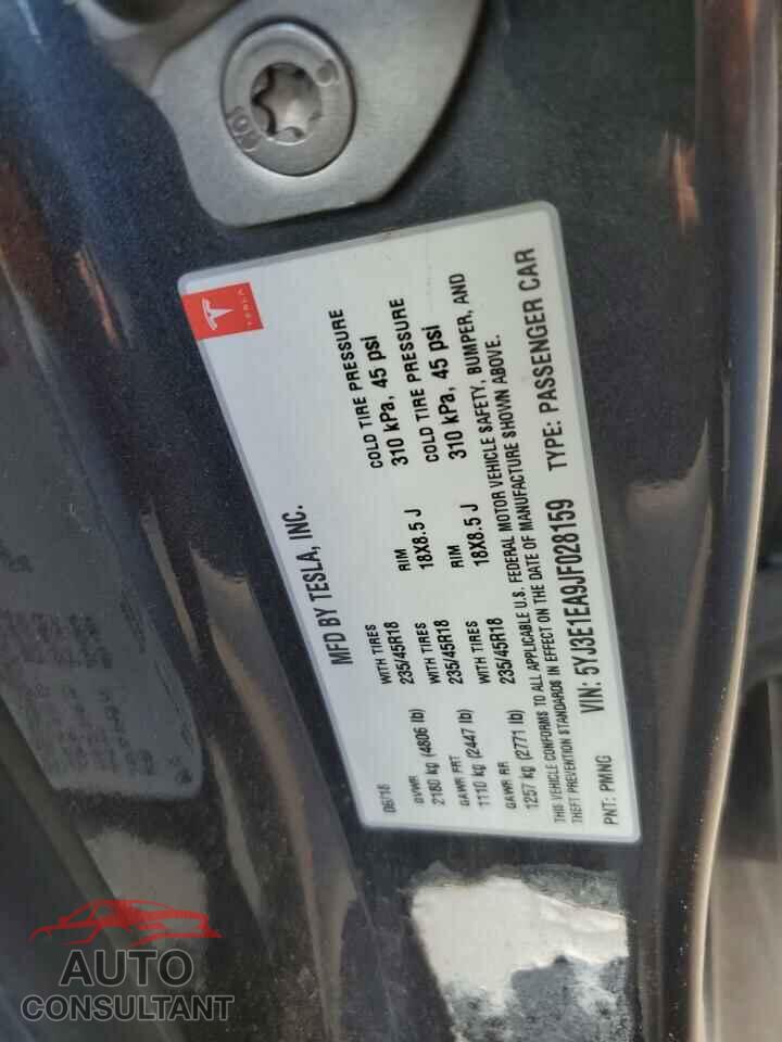 TESLA MODEL 3 2018 - 5YJ3E1EA9JF028159