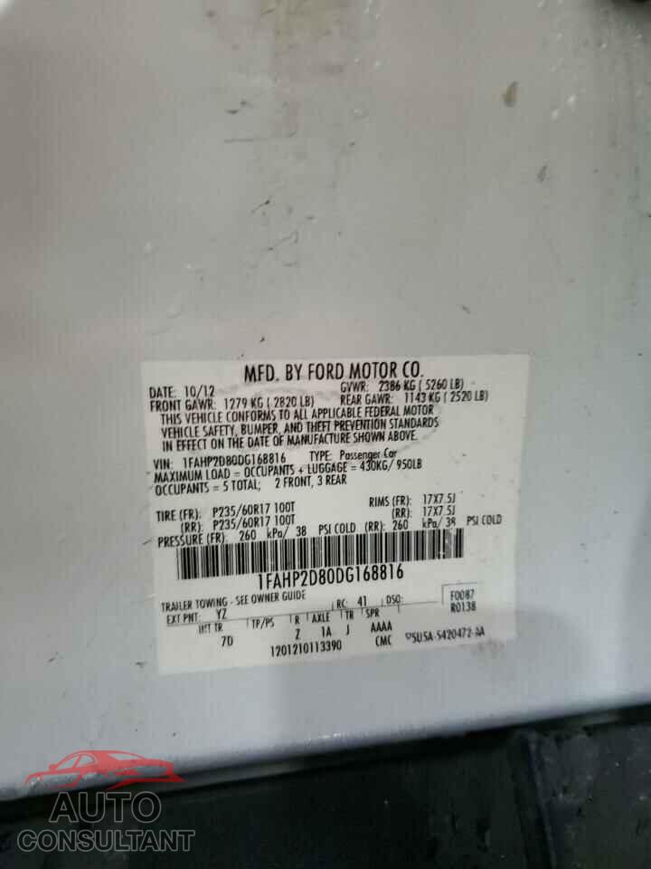 FORD TAURUS 2013 - 1FAHP2D80DG168816