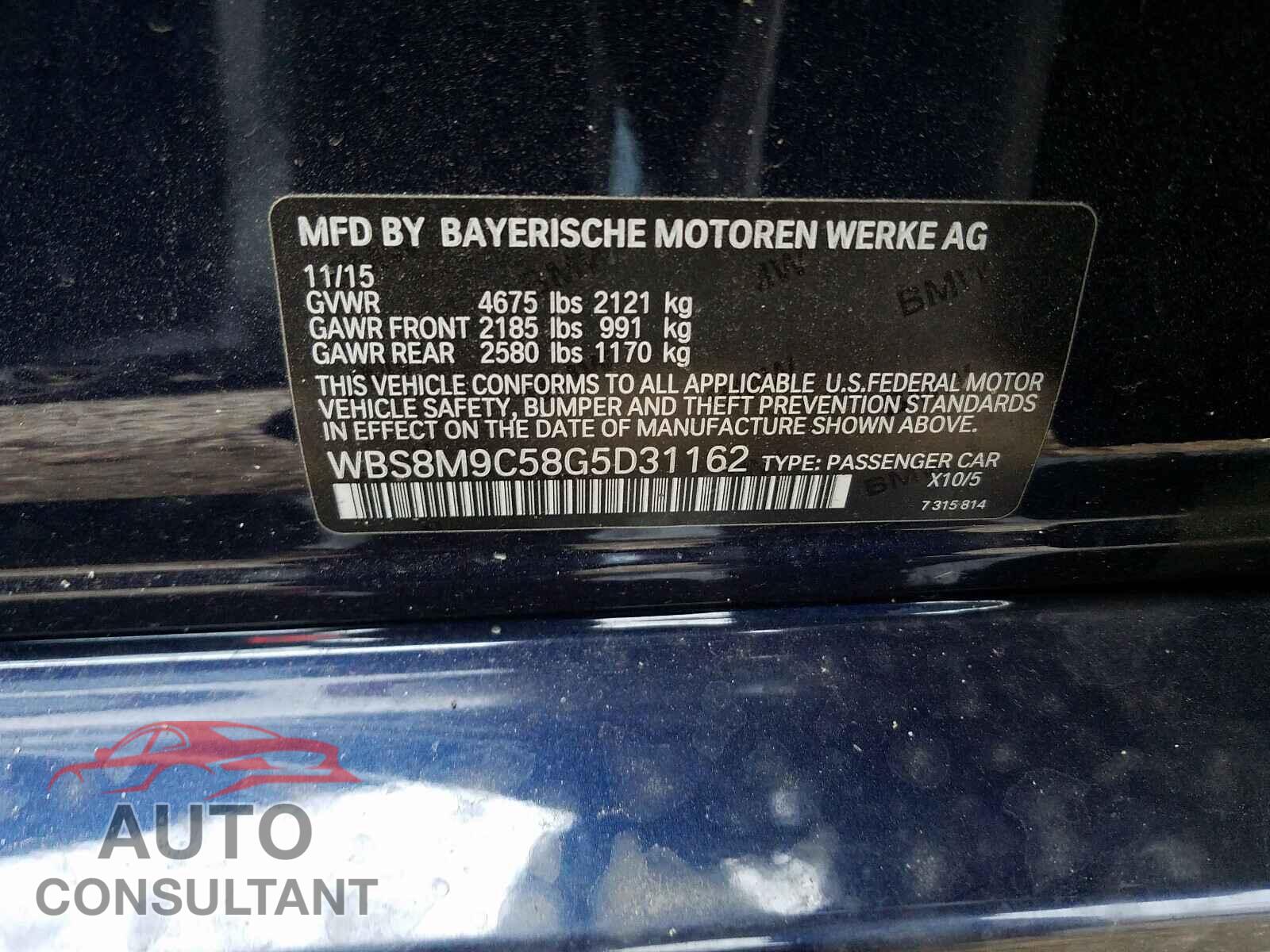 BMW M3 2016 - WBS8M9C58G5D31162