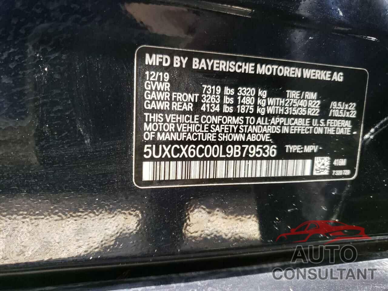 BMW X7 2020 - 5UXCX6C00L9B79536