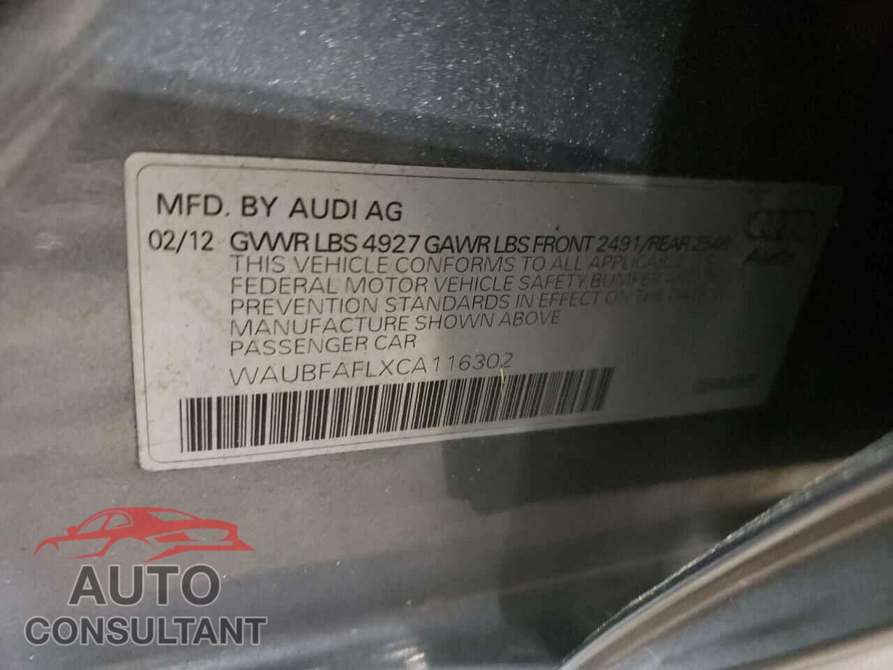 AUDI A4 2012 - WAUBFAFLXCA116302