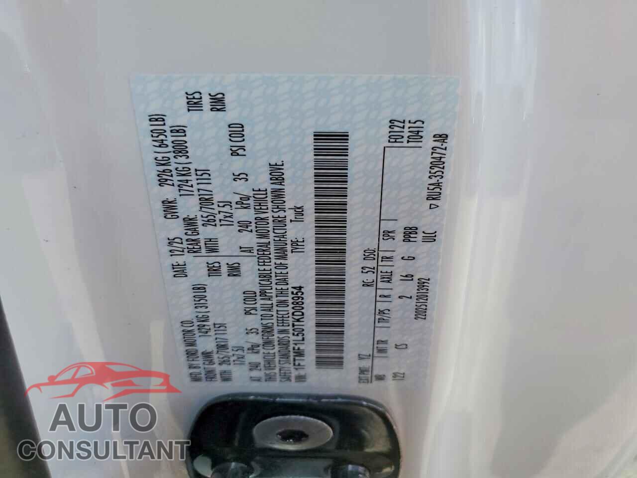 FORD F150 2026 - 1FTMF1L50TKD08954