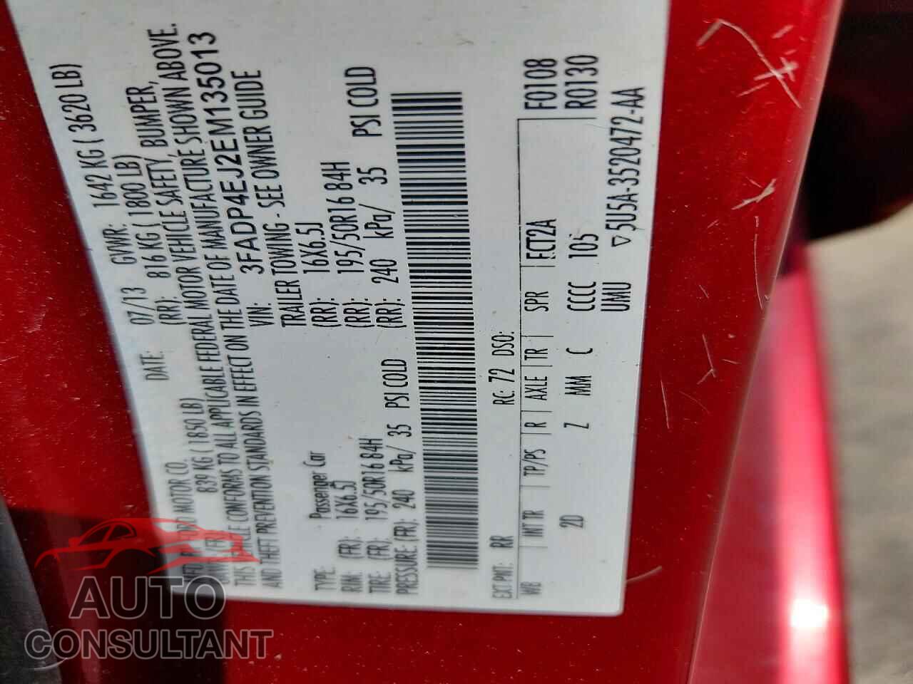 FORD FIESTA 2014 - 3FADP4EJ2EM135013