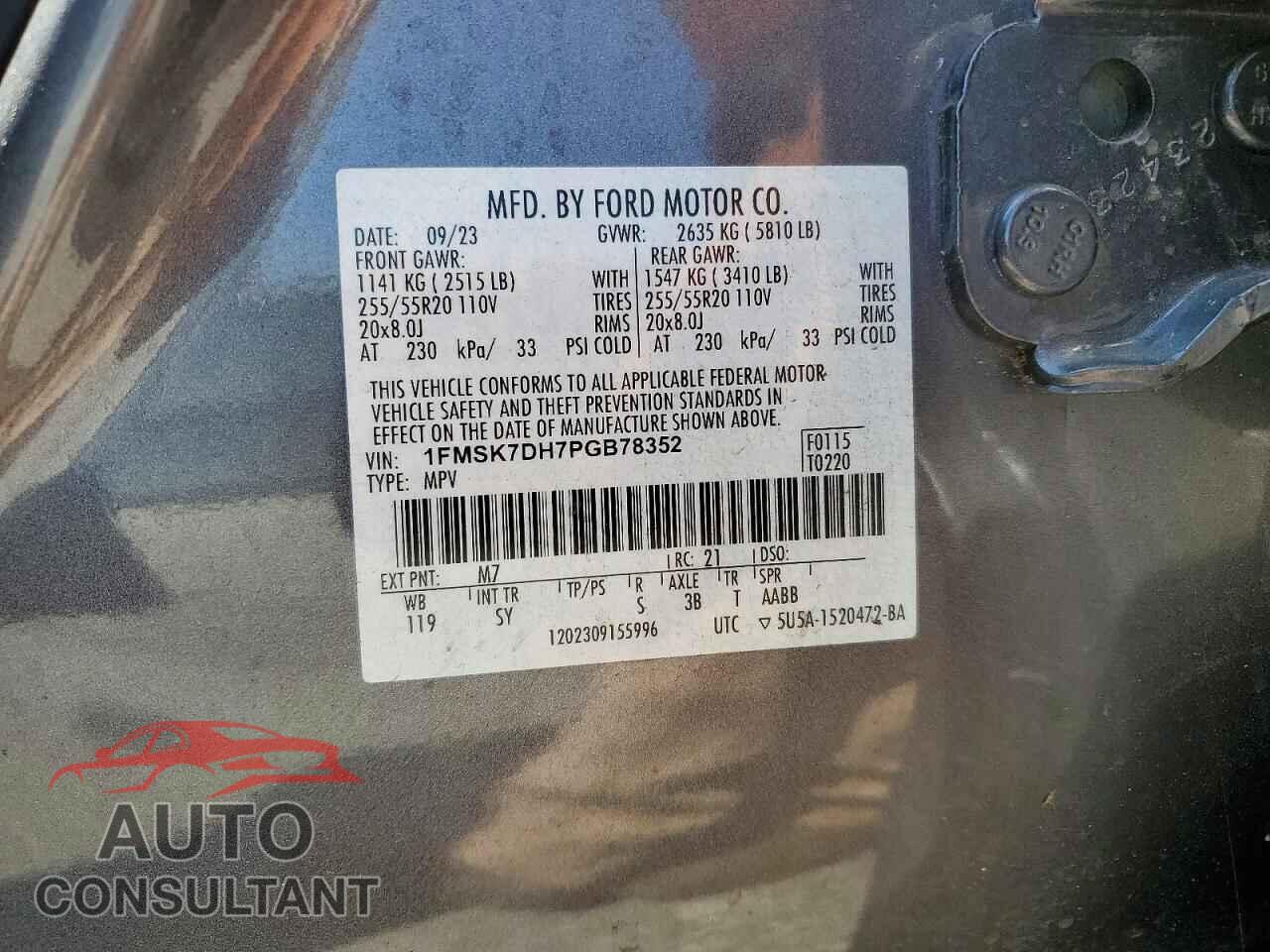 FORD EXPLORER 2023 - 1FMSK7DH7PGB78352