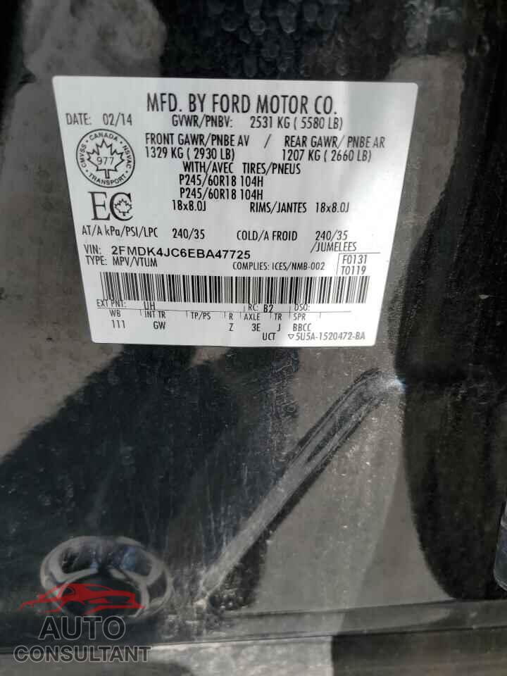 FORD EDGE 2014 - 2FMDK4JC6EBA47725