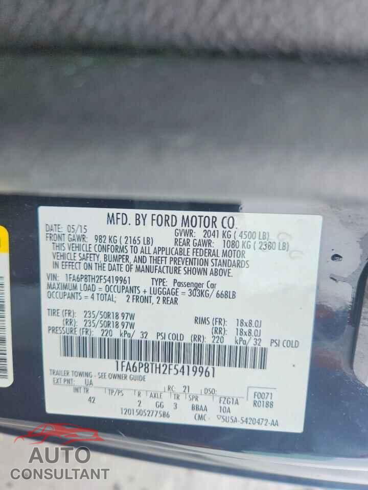 FORD MUSTANG 2015 - 1FA6P8TH2F5419961