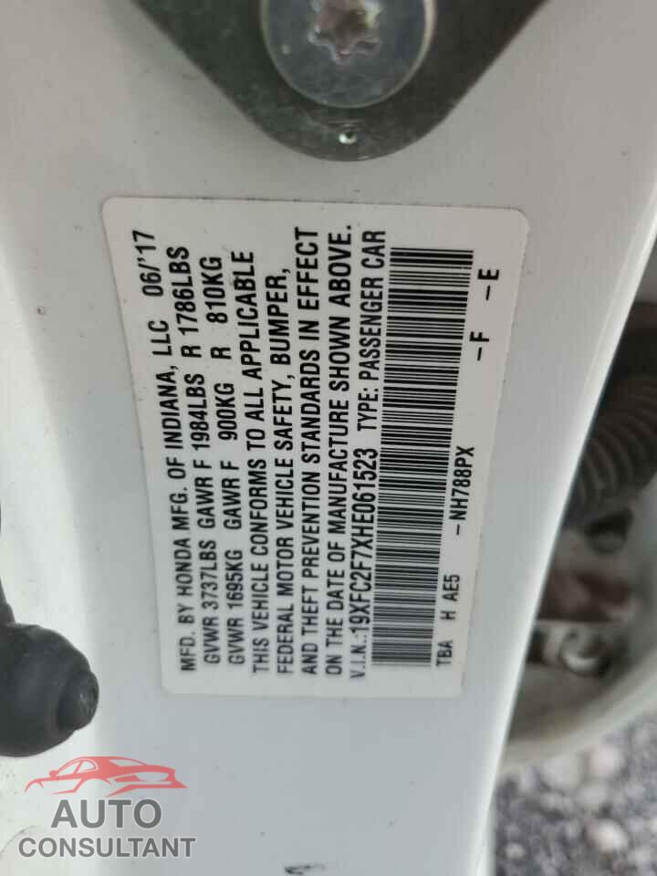 HONDA CIVIC 2017 - 19XFC2F7XHE061523