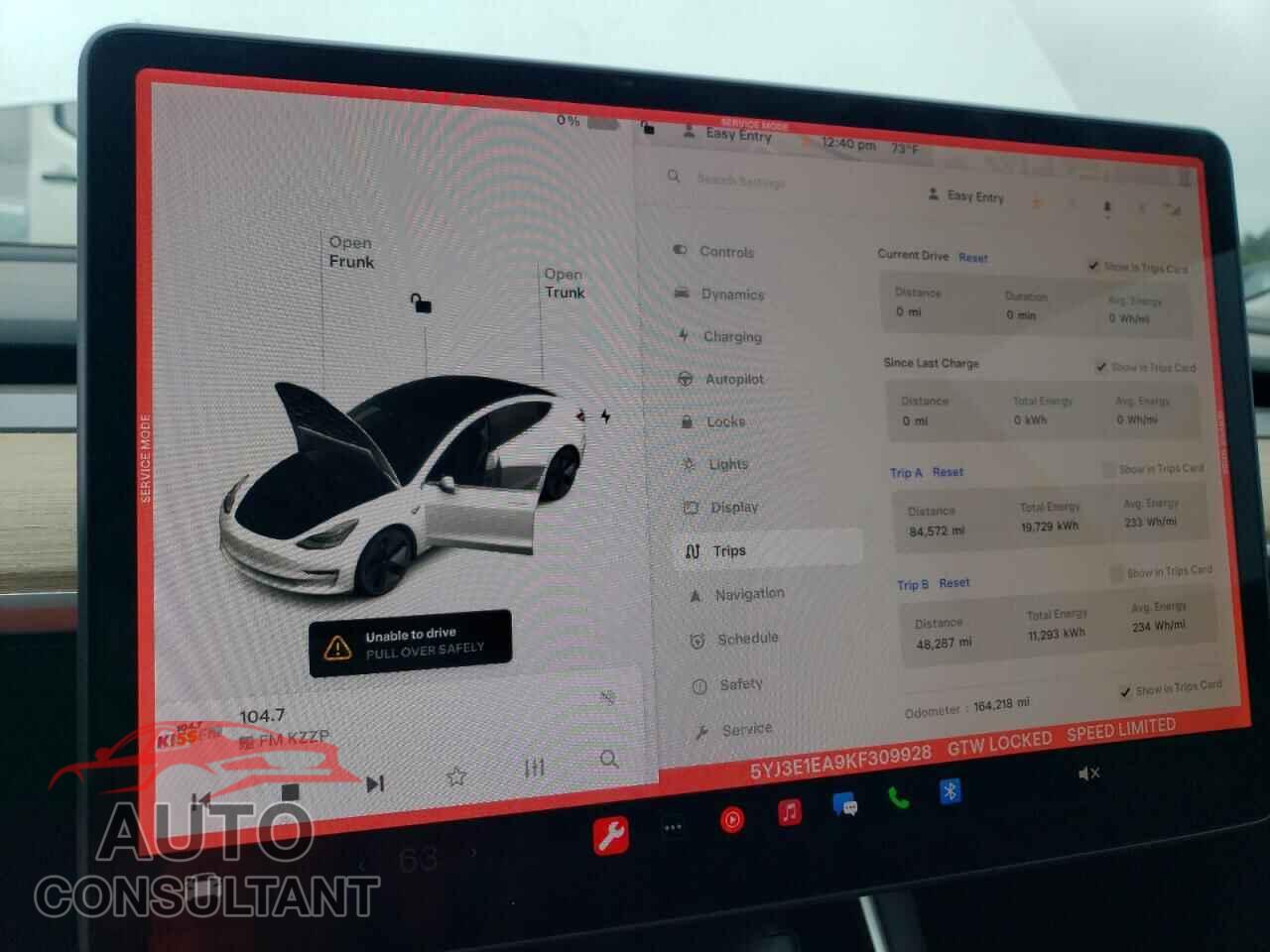 TESLA MODEL 3 2019 - 5YJ3E1EA9KF309928