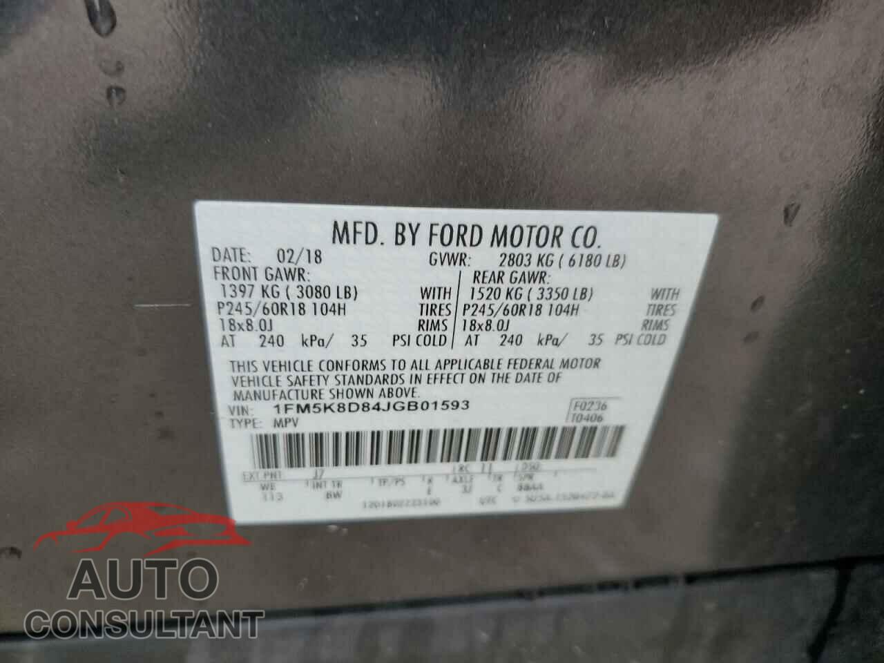 FORD EXPLORER 2018 - 1FM5K8D84JGB01593