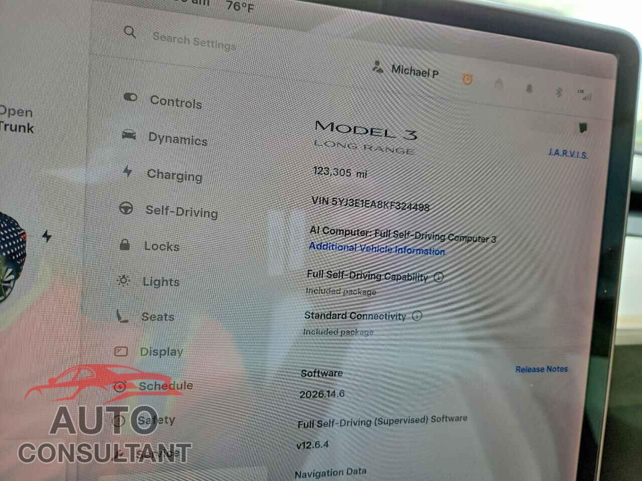 TESLA MODEL 3 2019 - 5YJ3E1EA8KF324498