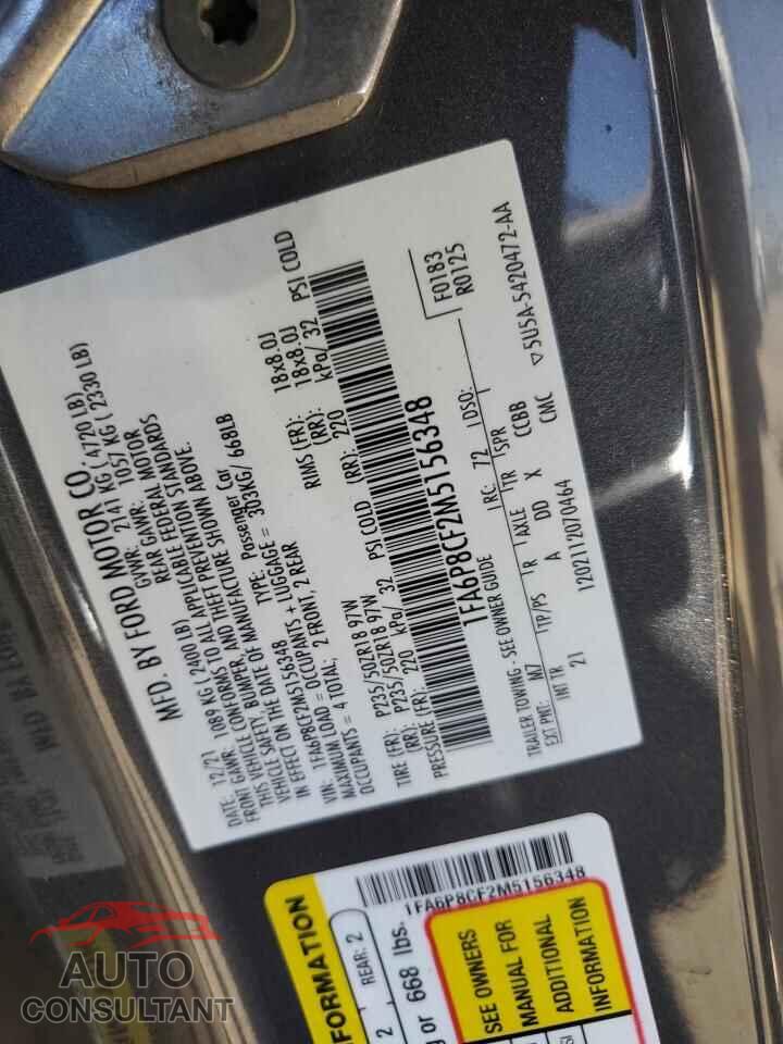 FORD MUSTANG 2021 - 1FA6P8CF2M5156348