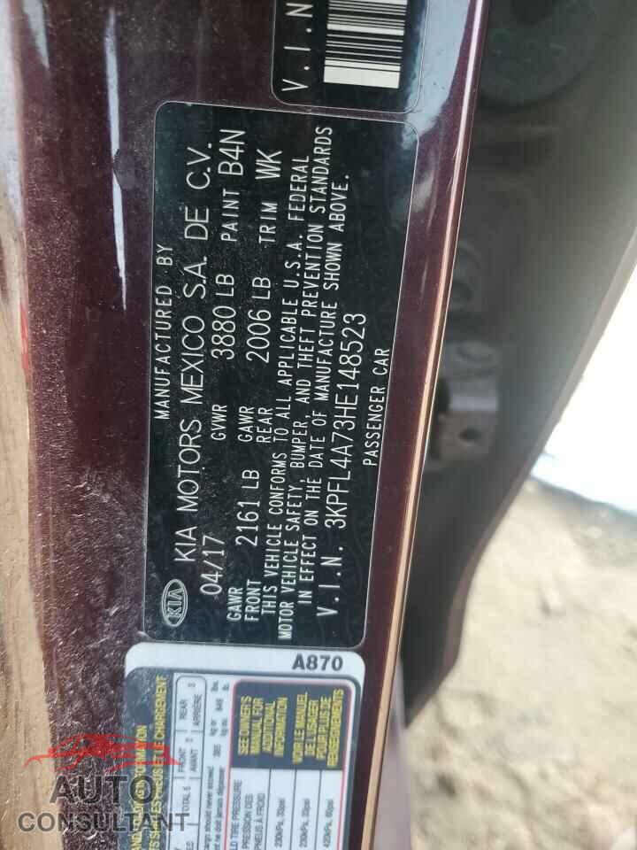 KIA FORTE 2017 - 3KPFL4A73HE148523