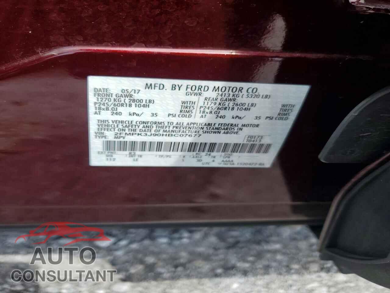 FORD EDGE 2017 - 2FMPK3J90HBC07677