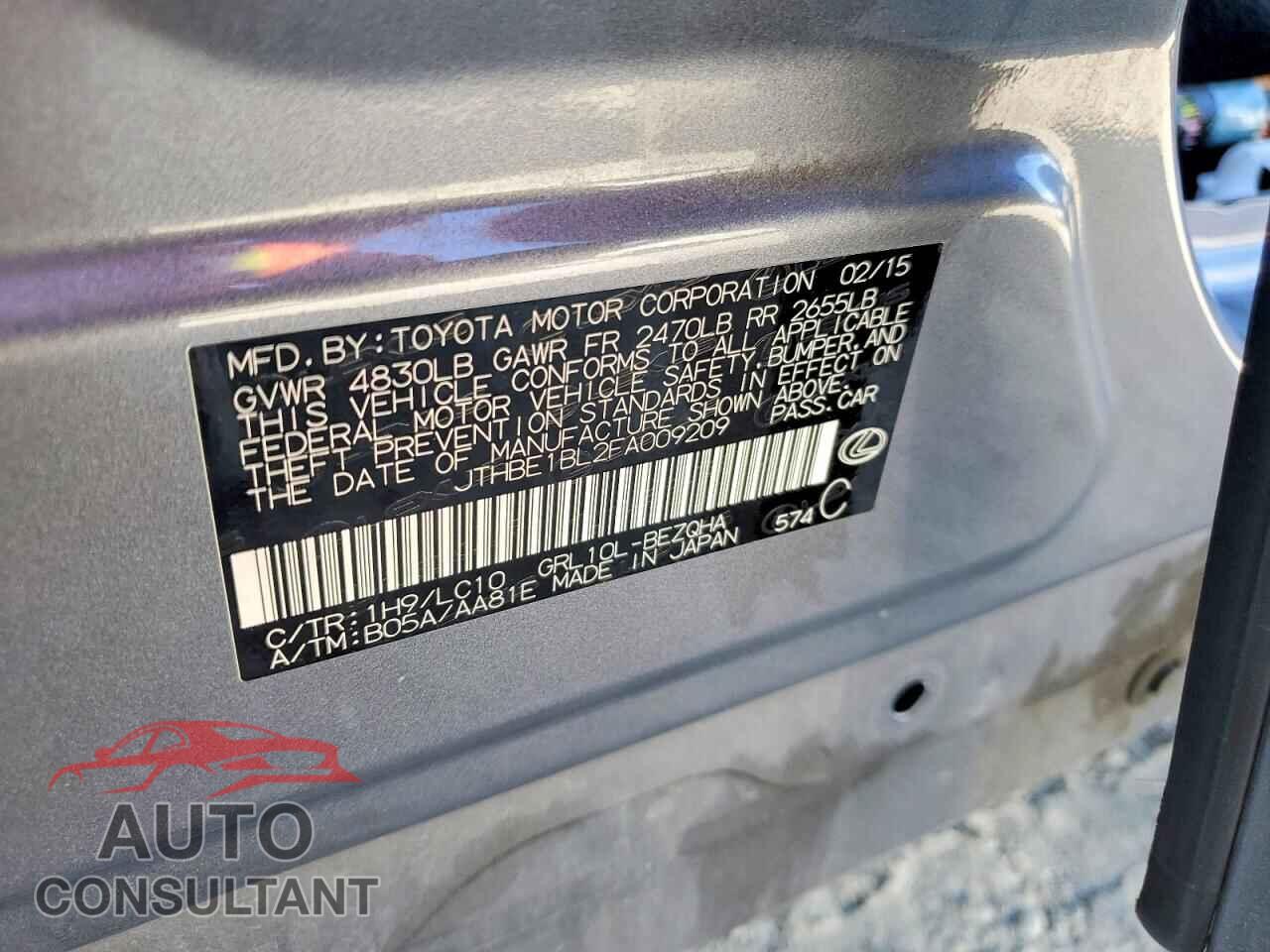 LEXUS GS350 2015 - JTHBE1BL2FA009209