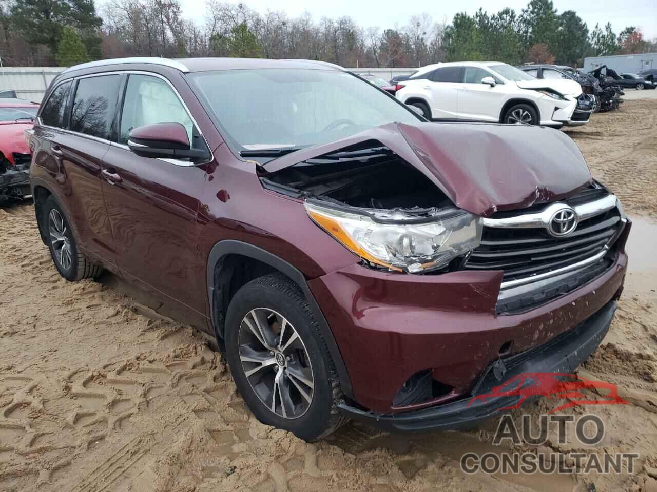 TOYOTA HIGHLANDER 2016 - 5TDJKRFH7GS352984