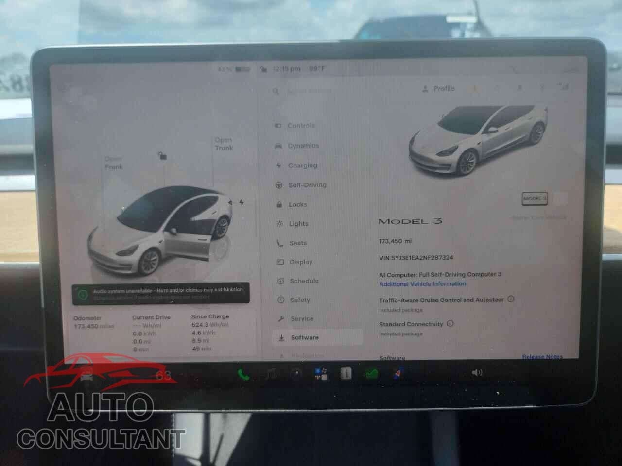 TESLA MODEL 3 2022 - 5YJ3E1EA2NF287324