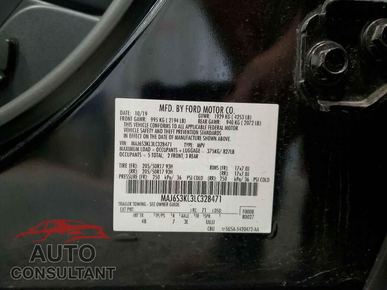 FORD ECOSPORT 2020 - MAJ6S3KL3LC328471