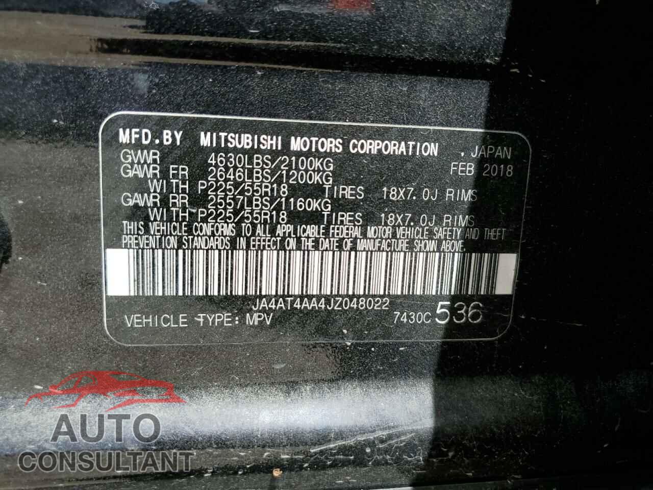 MITSUBISHI ECLIPSE 2018 - JA4AT4AA4JZ048022