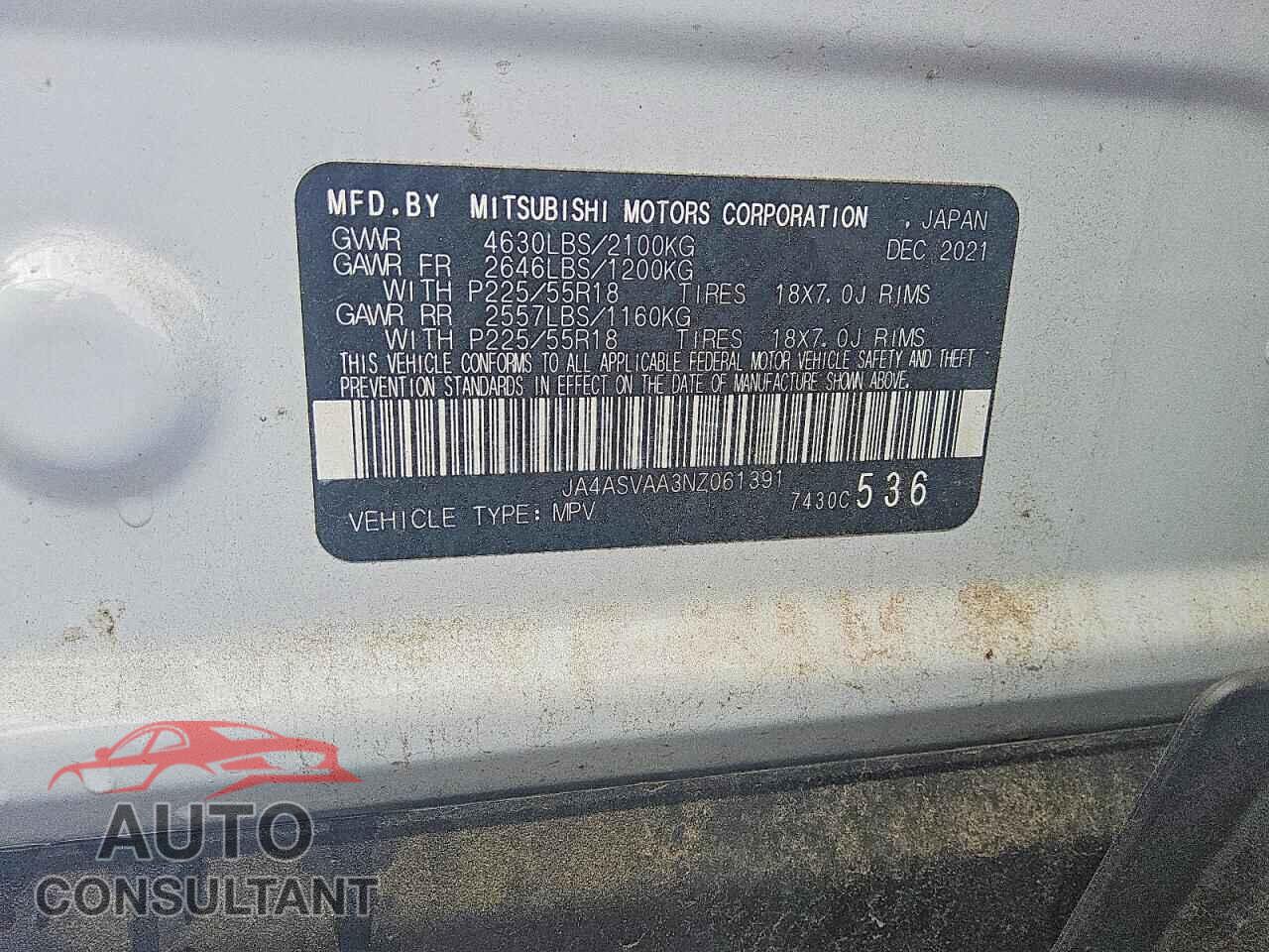 MITSUBISHI ECLIPSE 2022 - JA4ASVAA3NZ061391