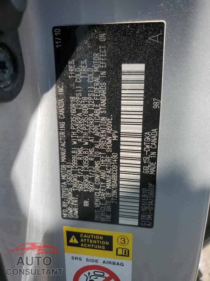 LEXUS RX350 2011 - 2T2BK1BA8BC091490