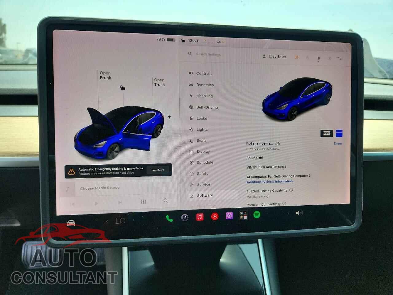 TESLA MODEL 3 2019 - 5YJ3E1EA8KF326204