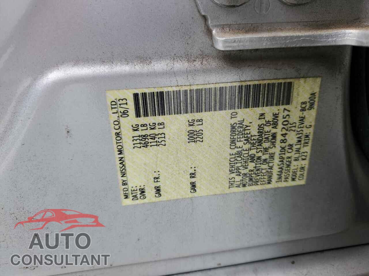 NISSAN MAXIMA 2013 - 1N4AA5AP1DC842057