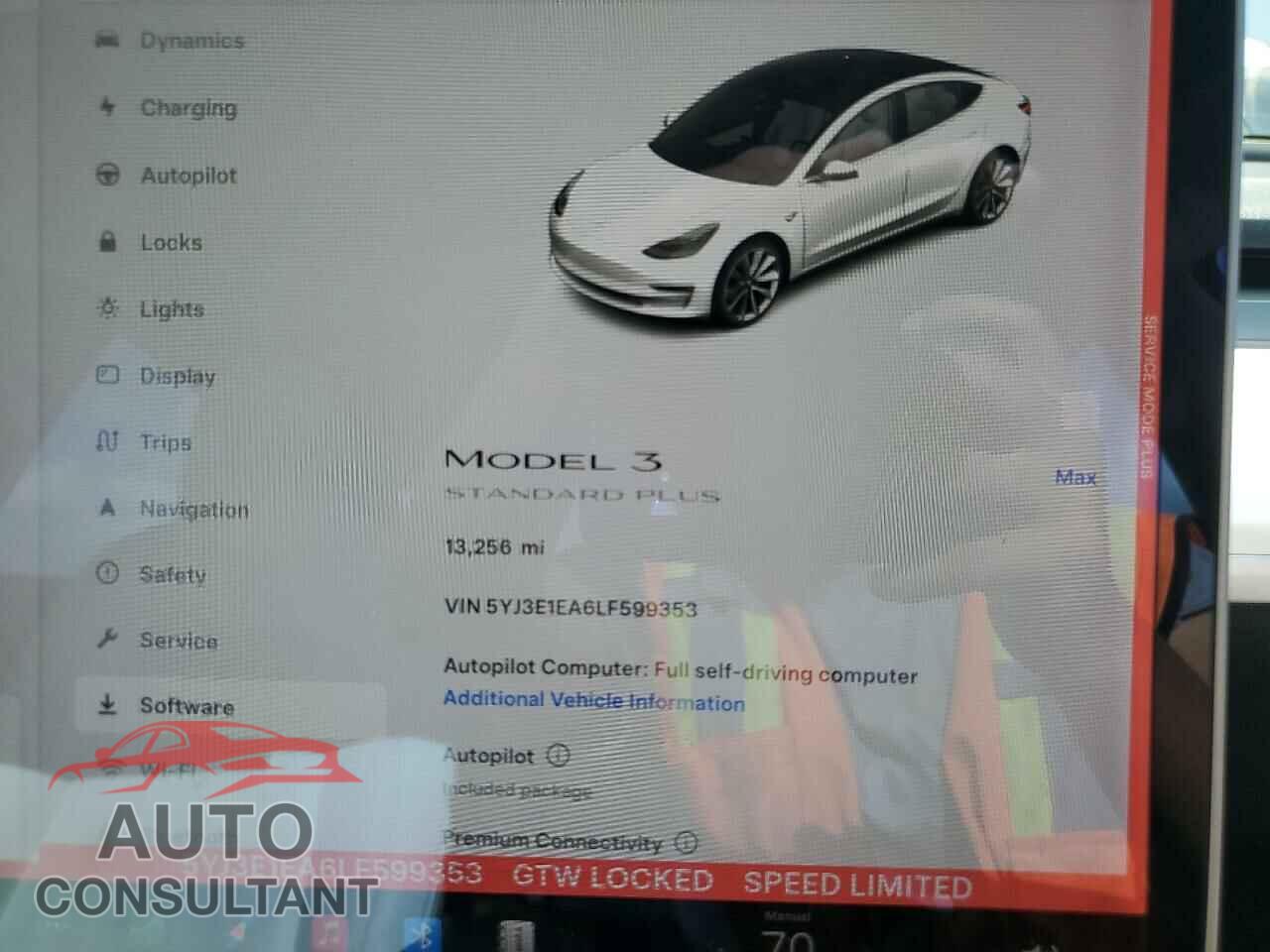 TESLA MODEL 3 2020 - 5YJ3E1EA6LF599353