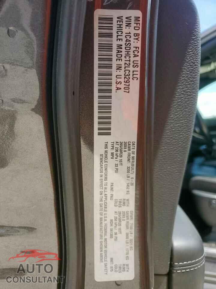 DODGE DURANGO 2020 - 1C4SDHCT2LC329707