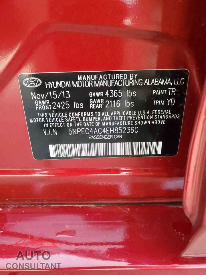 HYUNDAI SONATA 2014 - 5NPEC4AC4EH852360