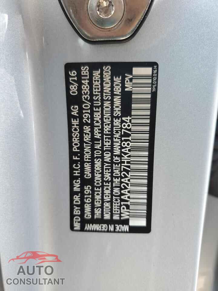 PORSCHE CAYENNE 2017 - WP1AA2A27HKA81784