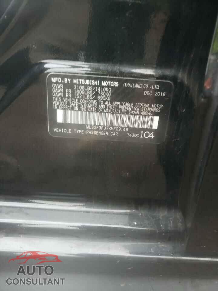 MITSUBISHI MIRAGE 2019 - ML32F3FJ7KHF09148