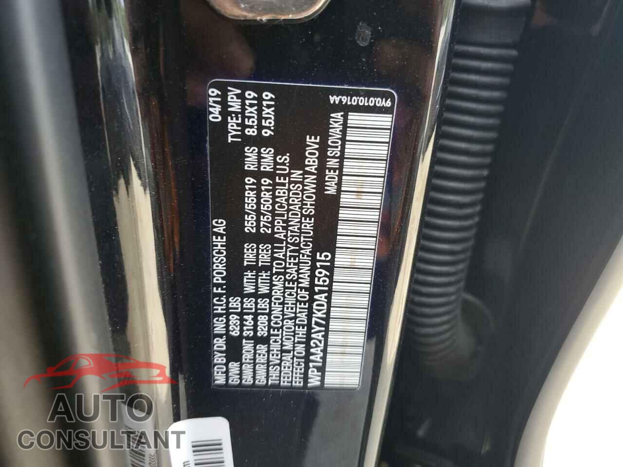 PORSCHE CAYENNE 2019 - WP1AA2AY7KDA15915