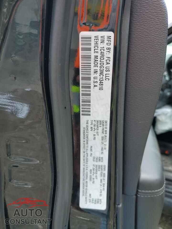 DODGE DURANGO 2022 - 1C4RDJDG3NC134810