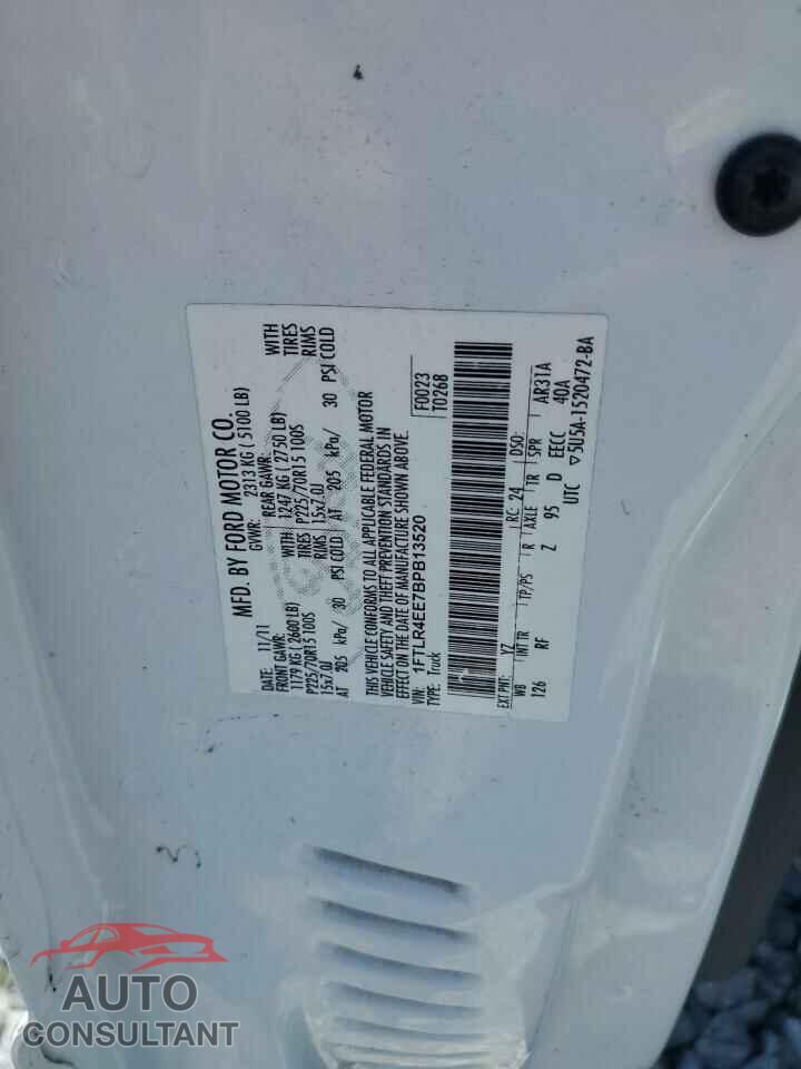 FORD RANGER 2011 - 1FTLR4EE7BPB13520