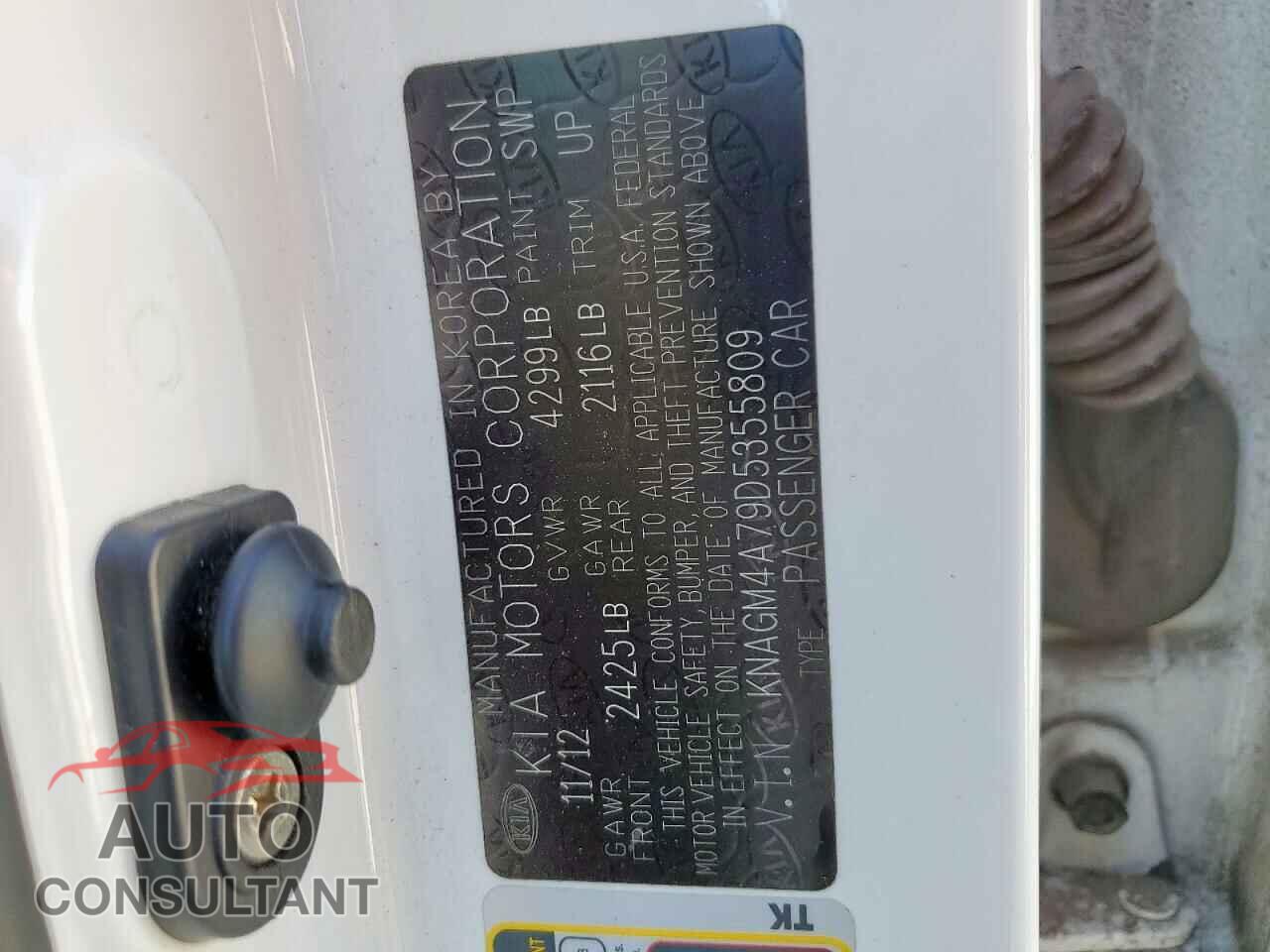 KIA OPTIMA 2013 - KNAGM4A79D5355809