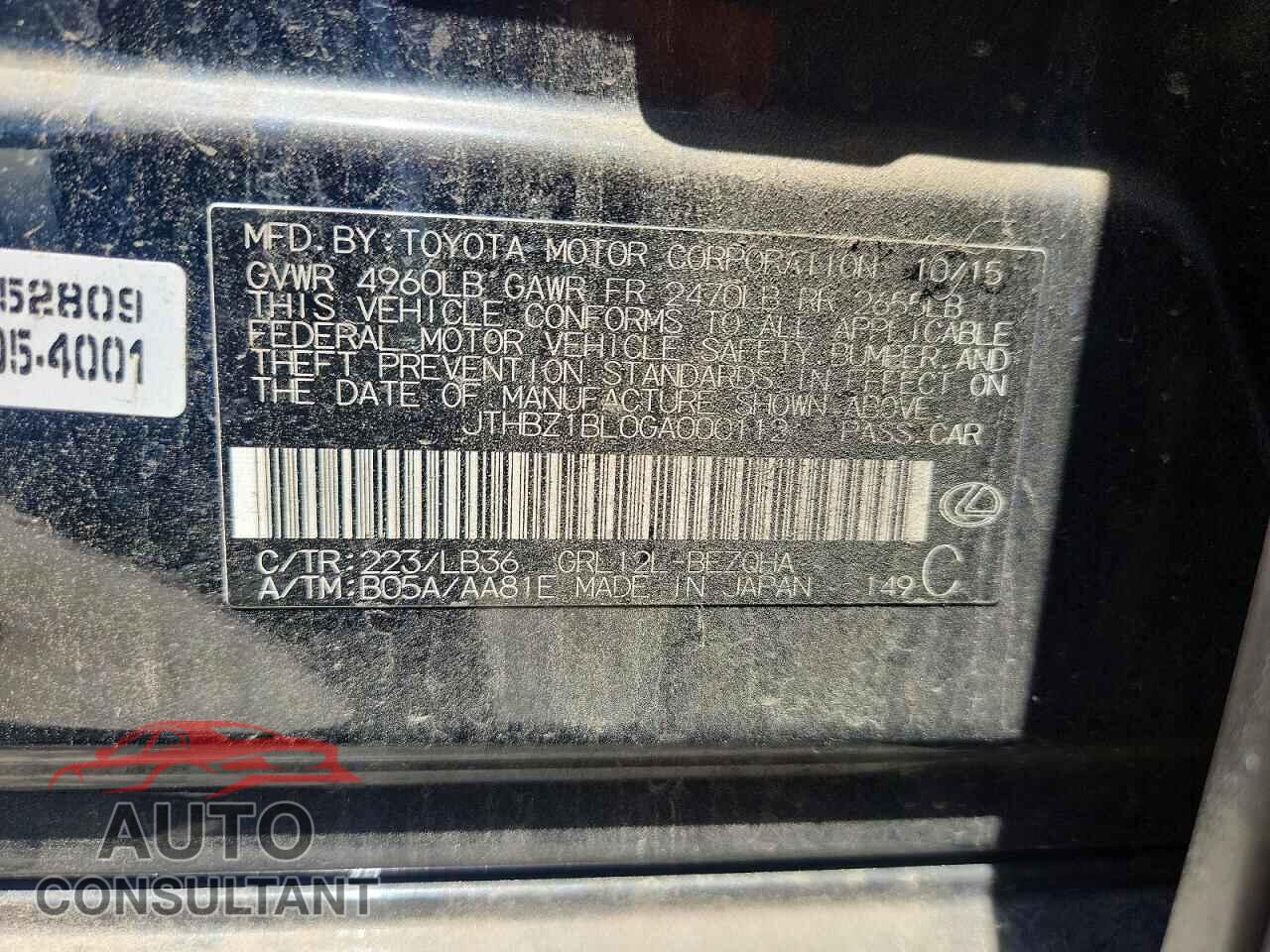 LEXUS GS 2016 - JTHBZ1BL0GA000112