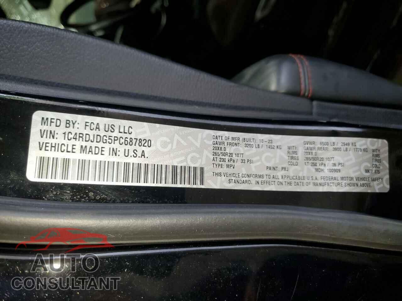 DODGE DURANGO 2023 - 1C4RDJDG5PC687820