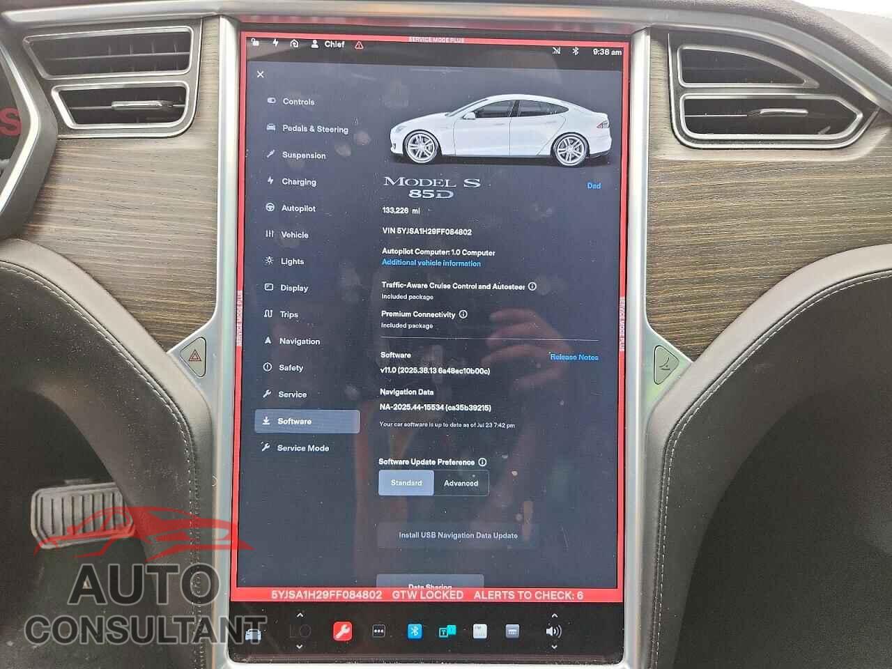 TESLA MODEL S 2015 - 5YJSA1H29FF084802